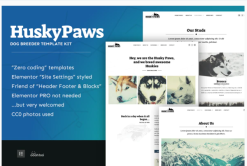 HuskyPaws - Dog Breeder Elementor Template Kit