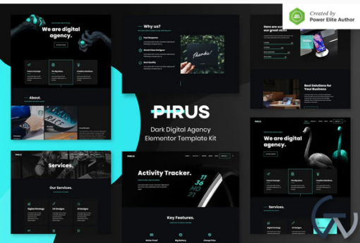PIRUS %E2%80%93 Dark Digital Agency Elementor Template Kit