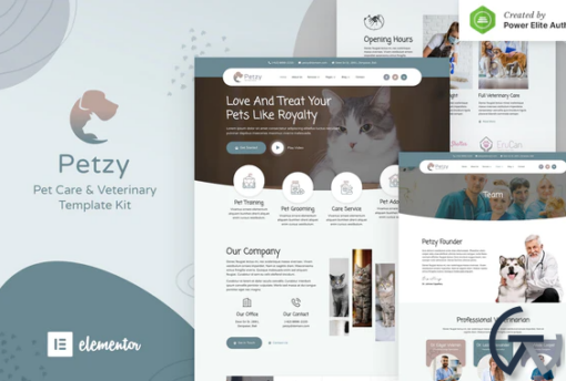 Petzy %E2%80%93 Pet Care Veterinary Elementor Template Kit