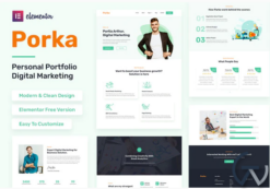 Porka - Digital Marketing Personal Portfolio Elementor Template Kit