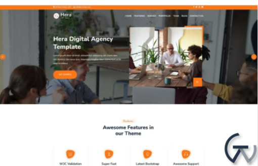 Hera Digital Agency One page WordPress Theme