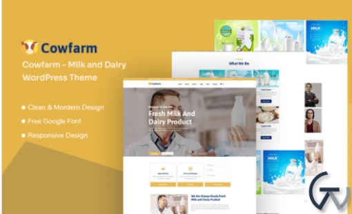 Cowfarm Milk and Dairy Responsive WordPress Theme