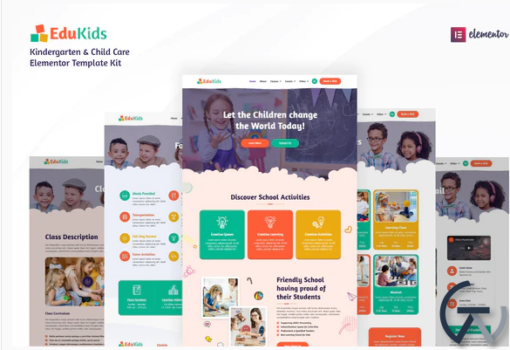 Edukids %E2%80%93 Kindergarten Child Care Elementor Template Kit