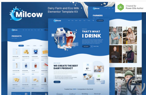 Milcow %E2%80%93 Dairy Farm Eco Milk Elementor Template Kit