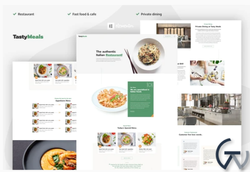 TastyMeals Restaurant Cafe Elementor Template Kit