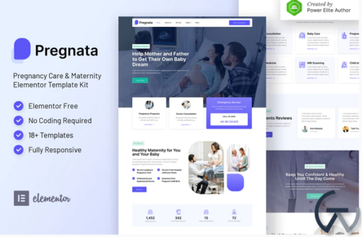 Pregnata %E2%80%93 Pregnancy Care Obstetrician Elementor Template Kit