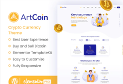 ArtCoin | Bitcoin & Cryptocurrency Elementor Template Kit