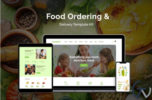 Gourmet Food Ordering Delivery Elementor Template Kit