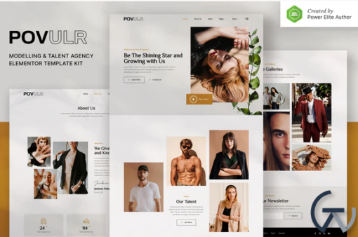 POVULR %E2%80%93 Modeling Talent Agency Elementor Template Kit