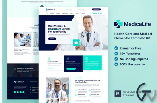 MedicaLife %E2%80%93 Health Care Medical Elementor Template Kit