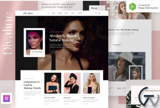 Divaline %E2%80%93 Makeup Artist Model Beauty Elementor Template Kit