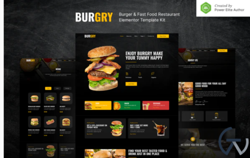 Burgry %E2%80%93 Burger Fast Food Restaurant Elementor Template Kit
