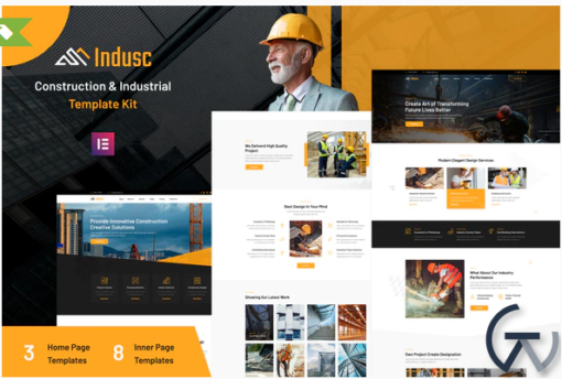 Indusc Construction Industrial Elementor Template Kit