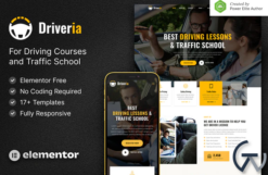 Driveria – Driving Course & Traffic School Elementor Template Kit