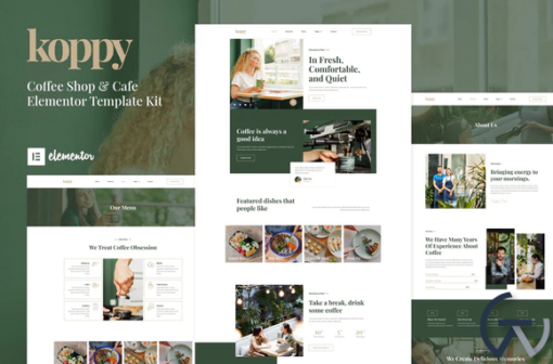 Koppy Coffee Shop Cafe Elementor Template Kit