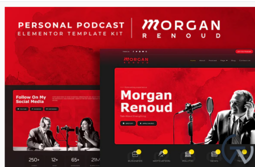 Morgan Renoud Personal Podcast Elementor Template Kit