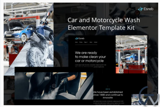 Esreb Car Motorcycle Wash Elementor Template Kit