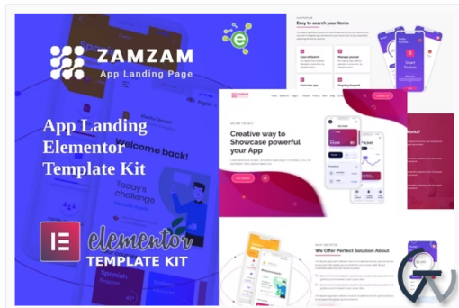 Zamzam App Landing Elementor Template Kit