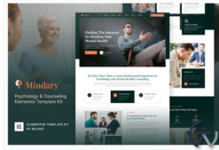 Mindary – Psychology & Counseling Elementor Template Kit