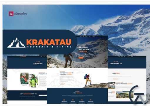 Krakatau Mountain Hiking Elementor Template Kit