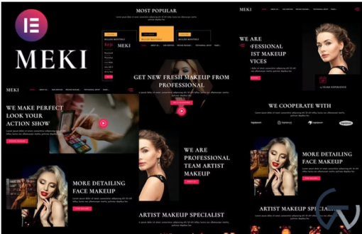 Meki Artist Makeup Business Services Elementor Template Kit