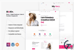 Bioxin - Single Freelancer CV & Portfolio Elementor Template Kit