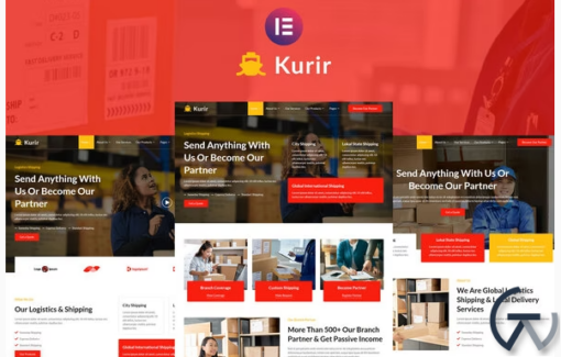 Kurir Logistics Cargo Shipping Elementor Template Kit