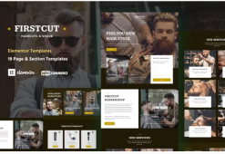 FirstCut - Barbershop & Men's Grooming Elementor Template Kit