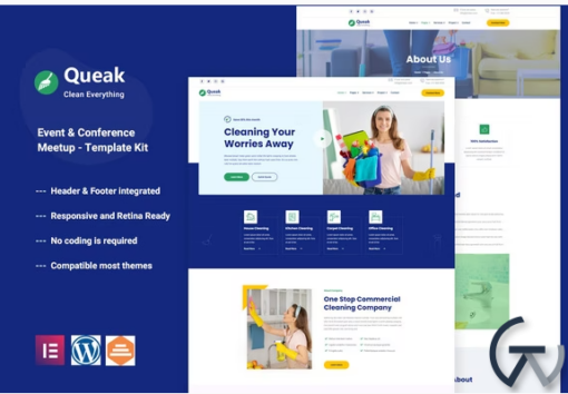 Queak Cleaning Service Elementor Template Kit