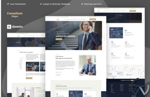 Consultants Lawyer Attorney Elementor Template Kits