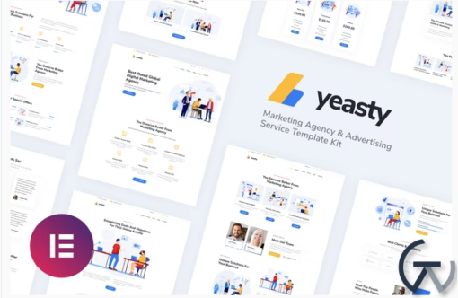 Yeasty Marketing Agency Advertising Service Elementor Template Kit