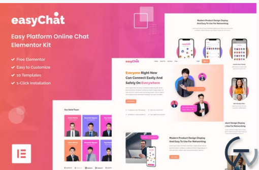 EasyChat Online App Startup Elementor Template Kit