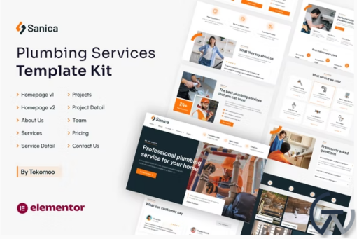 Sanica Plumbing Services Elementor Template Kit