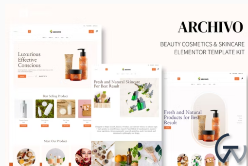 Archivo Beauty Cosmetics Skincare Elementor Template Kit