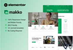 Makko - Digital Agency Elementor Pro Ful Site Template Kit
