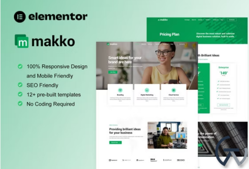 Makko Digital Agency Elementor Pro Ful Site Template Kit