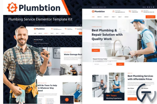 Plumbtion %E2%80%93 Plumbing Services Elementor Template Kit