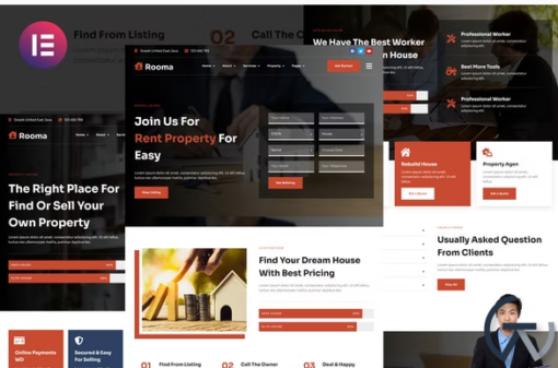 Rooma Real Estate House Developer Elementor Template Kit