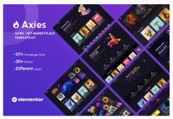 Axies – NFT Portfolio Elementor Template Kit