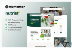 Nutrist - Healthy Food & Nutrition Service Elementor Template Kit