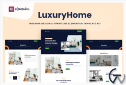 LuxuryHome - Interior Design & Furniture Elementor Template Kit