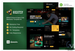 Eightsy - Billiard School & Sport Club Elementor Template Kit