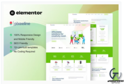 Pixeeline - Graphics Illustration Freelance & Creative Agency Elementor Template Kit