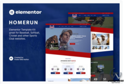 Homerun – Baseball Team & Sports Club Elementor Template Kit