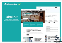 Direkrut - Human Resource Consulting and Recruitment Elementor Template Kit
