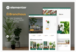 Branchous – Plant & Garden Store Elementor Template Kit