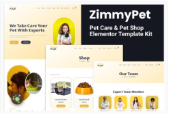 ZimmyPet - Pet Care & Store Elementor Template Kit