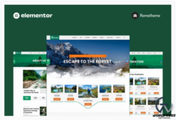Escape - Forest Travel Adventure Elementor Pro Full Site Template Kit
