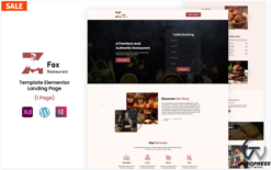 ZFox Restaurant - Food Business Ready to Use Elementor Template(m)