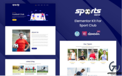 Sports Mania - Sports Club Clean & Modern Elementor Kit Templates(m)